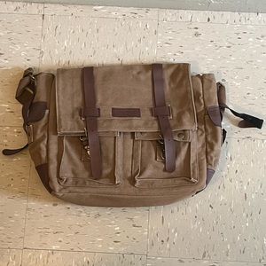 tan satchel messenger bag